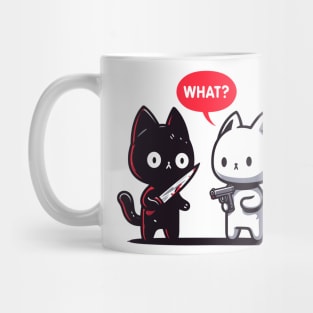 Cat what? Murderous Black and White Cat Mug